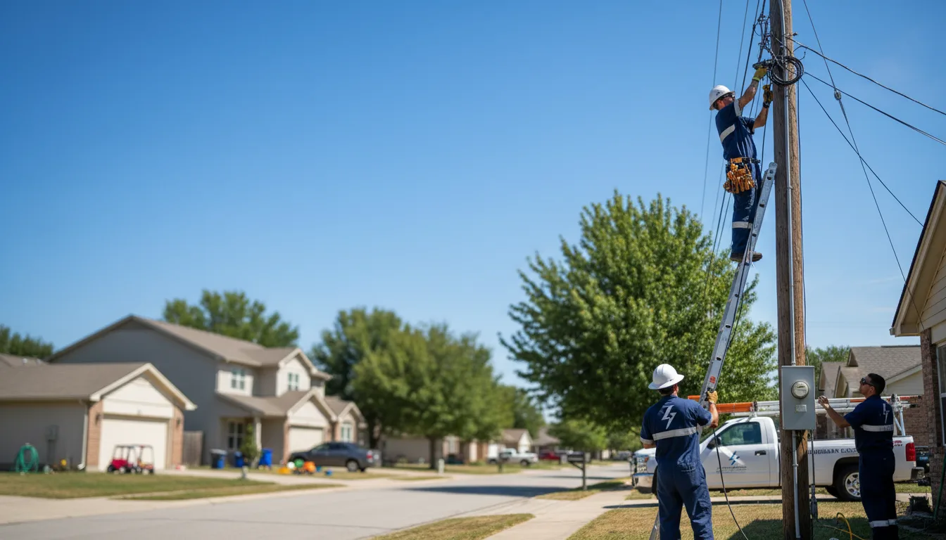 Residential electrician providing installation services in Many, LA